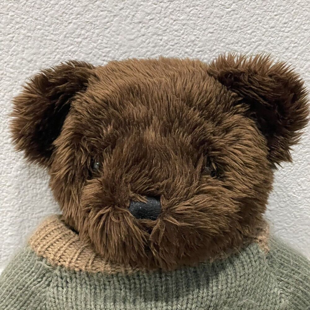 Vintage 1989 Bear Force of America US Army Teddy Bear Plush Brown Shaggy Sweater - Picture 4 of 5